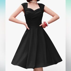 MUXXN Women's 1950s Capshoulder Vintage Wedding Retro Swing Dress NWT Size Large